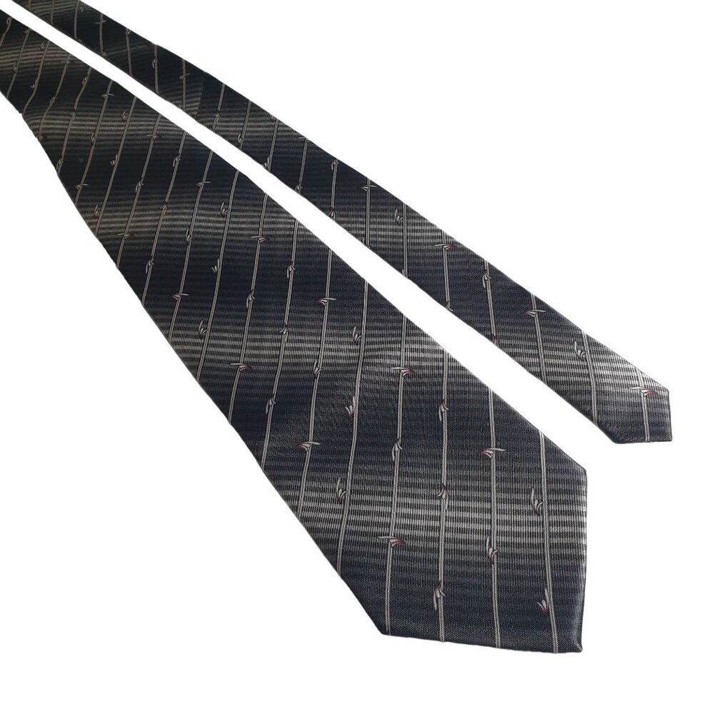 Fuliwang Vintage Men Necktie Tie Designer Shiny Gray Accessory Work Dad Gift